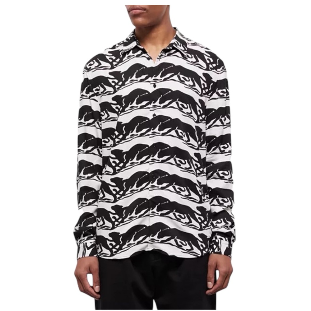 The Kooples Black & White Panther Print Shirt – NWT – Size L